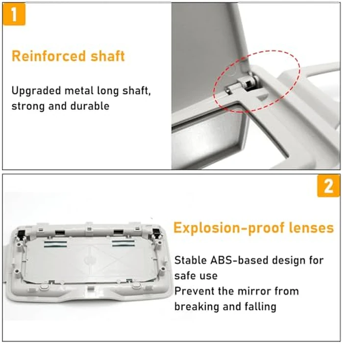 Abodvu Compatible with Mercedes Benz Sun Visor Vanity Mirror Cover,Front Visor Cap Replacement for W166 X166 W292 W205 W253 C GLC M Class 2015-2021,1PC Left Sun Vanity Makeup Mirror Cover,Gray by Abodvu - Image 4