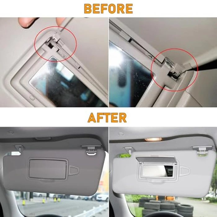 Abodvu Compatible with Mercedes Benz Sun Visor Vanity Mirror Cover,Front Visor Cap Replacement for W166 X166 W292 W205 W253 C GLC M Class 2015-2021,1PC Left Sun Vanity Makeup Mirror Cover,Gray by Abodvu - Image 6