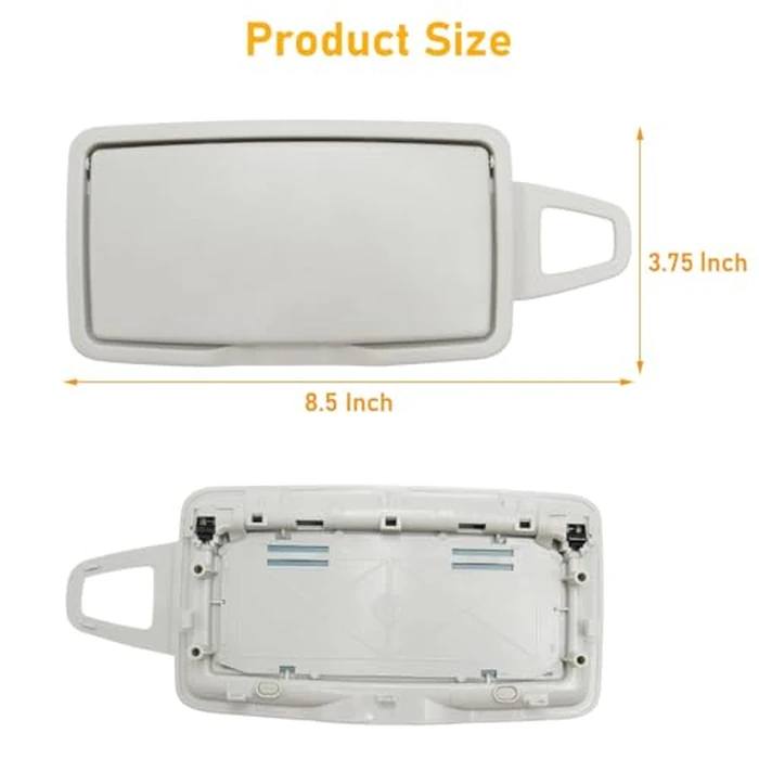 Abodvu Compatible with Mercedes Benz Sun Visor Vanity Mirror Cover,Front Visor Cap Replacement for W166 X166 W292 W205 W253 C GLC M Class 2015-2021,1PC Left Sun Vanity Makeup Mirror Cover,Gray by Abodvu - Image 7