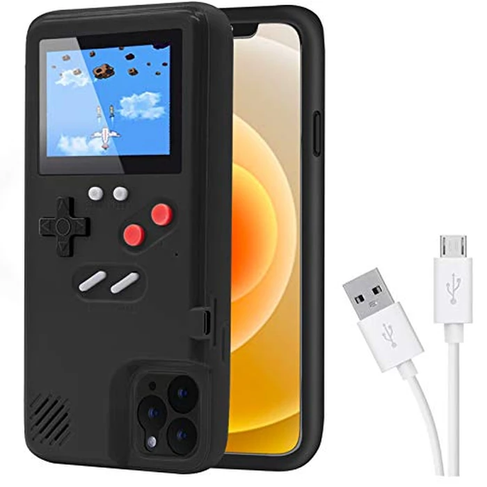 Game Console Case for iPhone,Dikkar Retro Protective Cover Self-Powered Case with 36 Small Games,Full Color Display,Video Game Case for iPhone 14 Pro Max (Black) by Dikkar - Used - Like New condition - CA$3.82