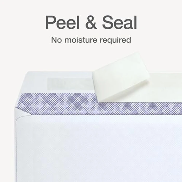Oxford Envelopes, #10 Business Size, Security Tint, Peel & Seal Closure, 24 lb White Paper, Privacy Protection for Checks & Invoices, 500-Pack for Office or Home Mailing by Oxford - Image 3