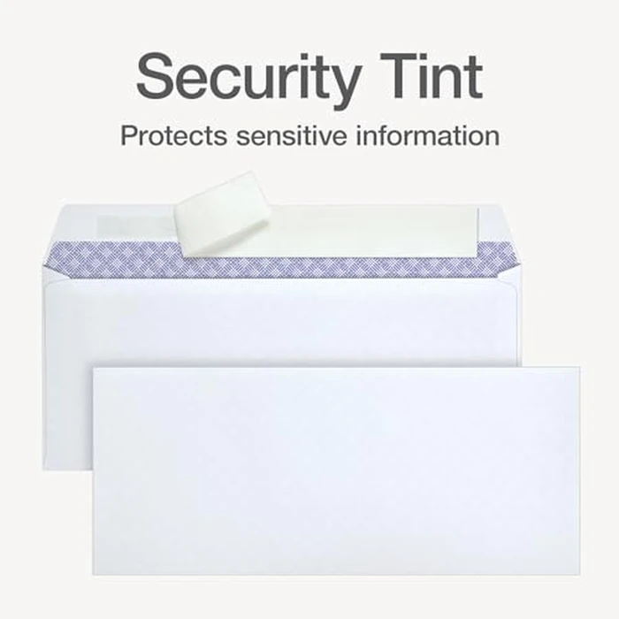 Oxford Envelopes, #10 Business Size, Security Tint, Peel & Seal Closure, 24 lb White Paper, Privacy Protection for Checks & Invoices, 500-Pack for Office or Home Mailing by Oxford - Image 4