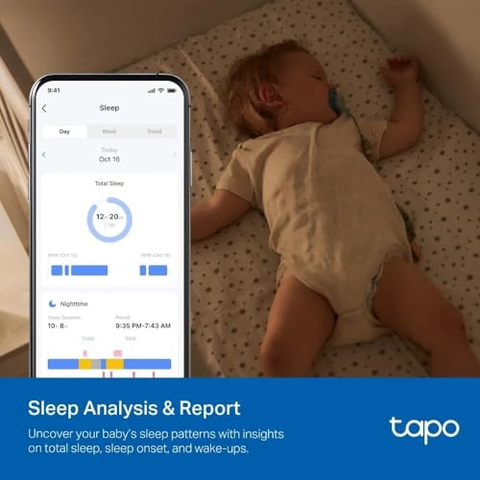 Tapo 2K 4MP Dual-Lens Baby Monitor, 360 degrees Tracking, Baby Indoor Security Camera, HD Night Vision, AI Detection, Sleep Analysis, Alexa, Google Home, Flexible Storage, No Monthly Fee (Tapo C840) by Tapo - Image 9