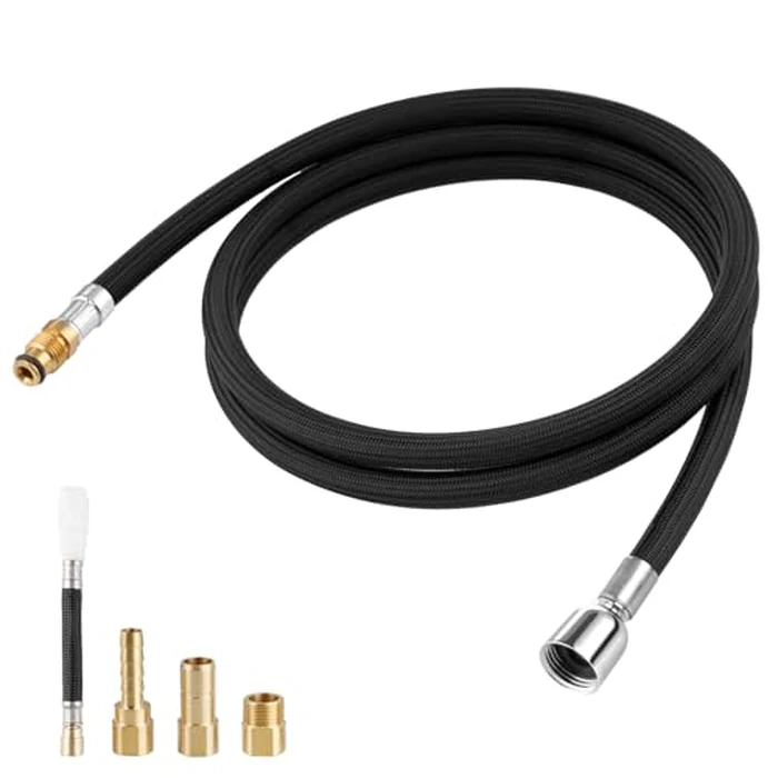 K-1219935-BC Hose Kit Compatible with Kohler Pull Down Kitchen Faucet with Docknetik Magnetic Docking System, 68 Inches, Chrome Nut, Kitchen Faucet Hose Replacemnet Part of K-1304674-BC by Hygie Rinse - Used - Like New condition