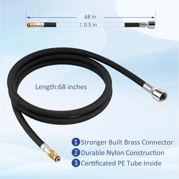 K-1219935-BC Hose Kit Compatible with Kohler Pull Down Kitchen Faucet with Docknetik Magnetic Docking System, 68 Inches, Chrome Nut, Kitchen Faucet Hose Replacemnet Part of K-1304674-BC by Hygie Rinse - Image 3