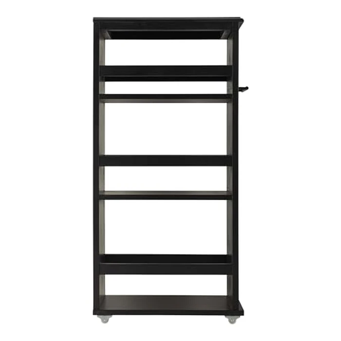 Lavish Home 3-Tier Slim Rolling Storage Cart - 16.7” x 9” Narrow Rolling Cart with Handle and Wheels for Bathroom, Laundry Room, and Kitchen Organization - Pull-Out Home Organizers (Black) by Lavish Home - Image 7