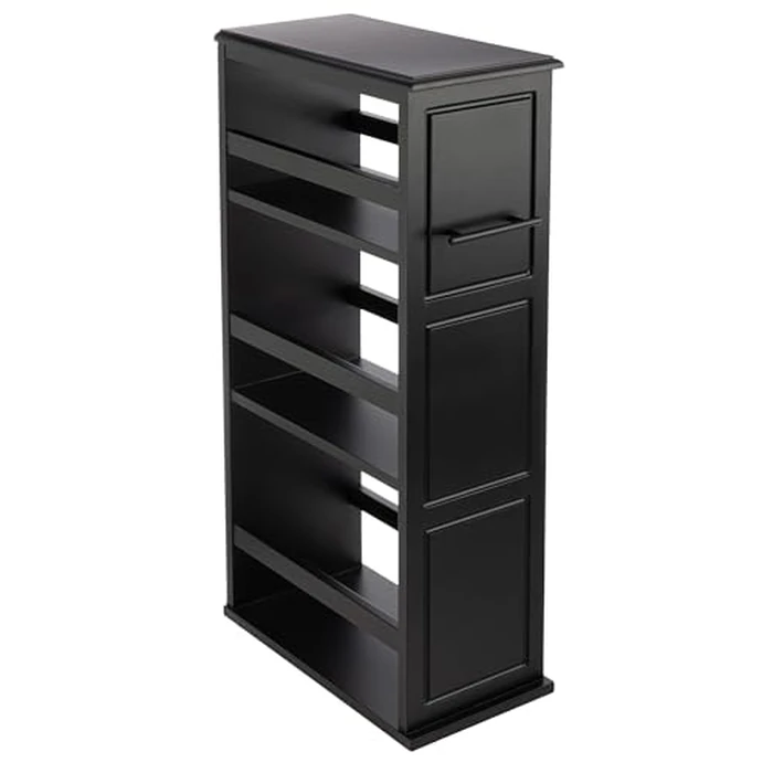 Lavish Home 3-Tier Slim Rolling Storage Cart - 16.7” x 9” Narrow Rolling Cart with Handle and Wheels for Bathroom, Laundry Room, and Kitchen Organization - Pull-Out Home Organizers (Black) by Lavish Home - Image 8