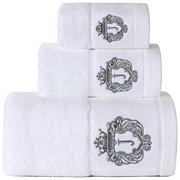 Luxury Bathroom Super Soft and Highly Absorbent Premium 100% Cotton Bath Towel Set for Gifts (White-J) by WDTBFY - Used - Like New condition