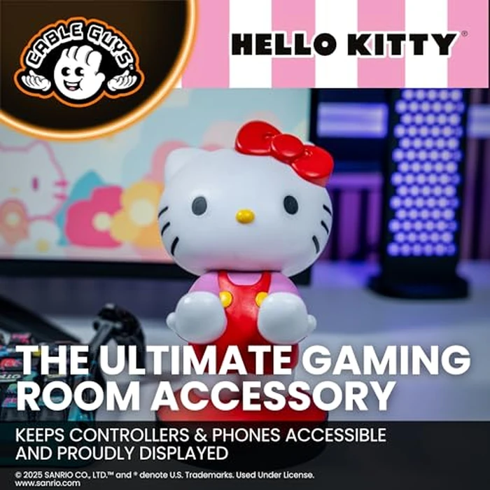 Cableguys Hello Kitty Controller Holder & Phone Stand - Gaming Setup Accessories for Desk and Game Room, Controller Stand Compatible with Xbox, PlayStation & Most Standard Game Controllers by Cableguys - Used - Like New condition