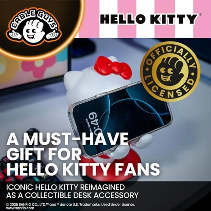 Cableguys Hello Kitty Controller Holder & Phone Stand - Gaming Setup Accessories for Desk and Game Room, Controller Stand Compatible with Xbox, PlayStation & Most Standard Game Controllers by Cableguys - Image 3