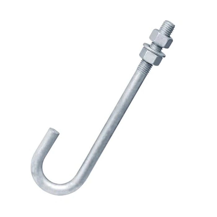 OTTFF 4 Pack 5/8"-11 x 9-7/8" J Bolt Anchor for Concrete Post Deck Fence, Hot Dipped Galvanized Steel by OTTFF - Used - Like New condition