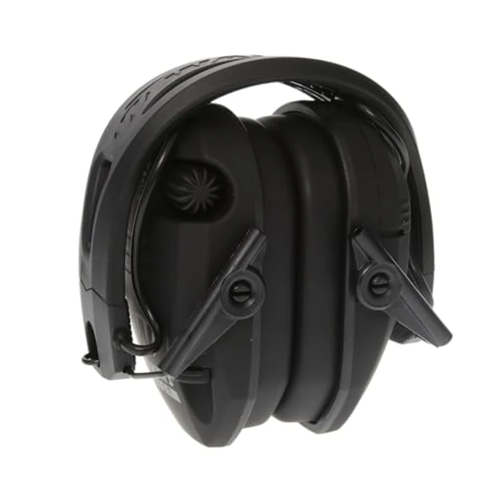 WALKER'S Razor Tacti-Grip Slim Electronic Muff - 23dB NRR Compact Collapsible Non-Slip Headband Hunting Shooting Hearing Protection Earmuffs w/ 2 AAA Batteries, Black by Walker's - Image 2