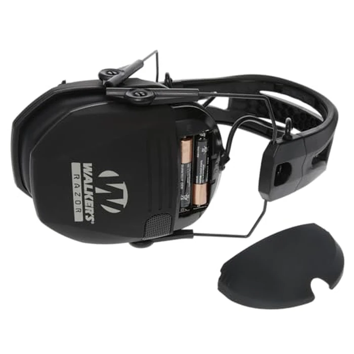 WALKER'S Razor Tacti-Grip Slim Electronic Muff - 23dB NRR Compact Collapsible Non-Slip Headband Hunting Shooting Hearing Protection Earmuffs w/ 2 AAA Batteries, Black by Walker's - Image 3
