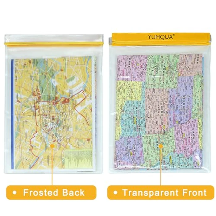 YUMQUA Waterproof Bags Large 3 Pack Set, Clear Watertight Pouch Holder for Document Map Camera Mobile Phone Car Key, fits Kayaking Boating Hiking Water Sports, Yellow by YUMQUA - Image 4