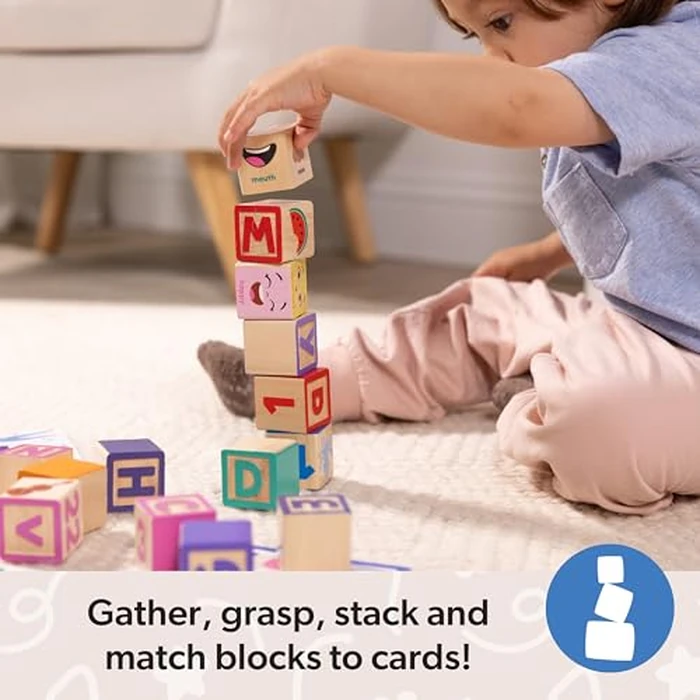 Melissa & Doug Ms. Rachel Letter, Number, and Game Wooden Learning Blocks with Activity Cards for Girls and Boys Toddlers Ages 18 Months+ - FSC Certified by Melissa & Doug - Image 2