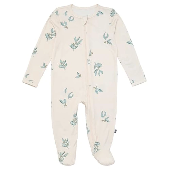 Modern Moments by Gerber Baby Neutral Viscose Sleep 'N Play With Mittens, Light Beige Olives, 0-3 Months by Modern Moments by Gerber - Image 2