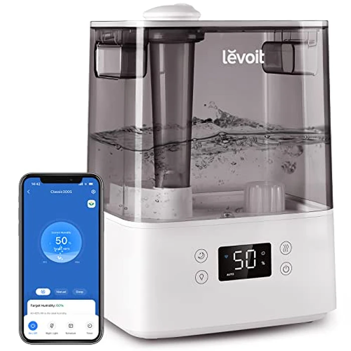 Levoit 6L Smart Humidifiers for Bedroom Large Room Home, 60H Super Long Time, Cool Mist Top Fill, Auto Mode-Quiet Sleep Mode for Baby & Plants, App & Voice Control, Night Light by Levoit - Image 1