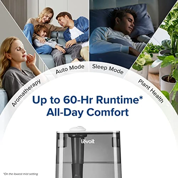Levoit 6L Smart Humidifiers for Bedroom Large Room Home, 60H Super Long Time, Cool Mist Top Fill, Auto Mode-Quiet Sleep Mode for Baby & Plants, App & Voice Control, Night Light by Levoit - Image 4