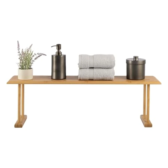 Bamboo Sink Shelf - Countertop Organizer Kitchen, Bathroom, Bedroom, Office - Space-Saving Storage for Soap, Sponges, and Cleaners by Lavish Home by Lavish Home - Used - Very Good condition