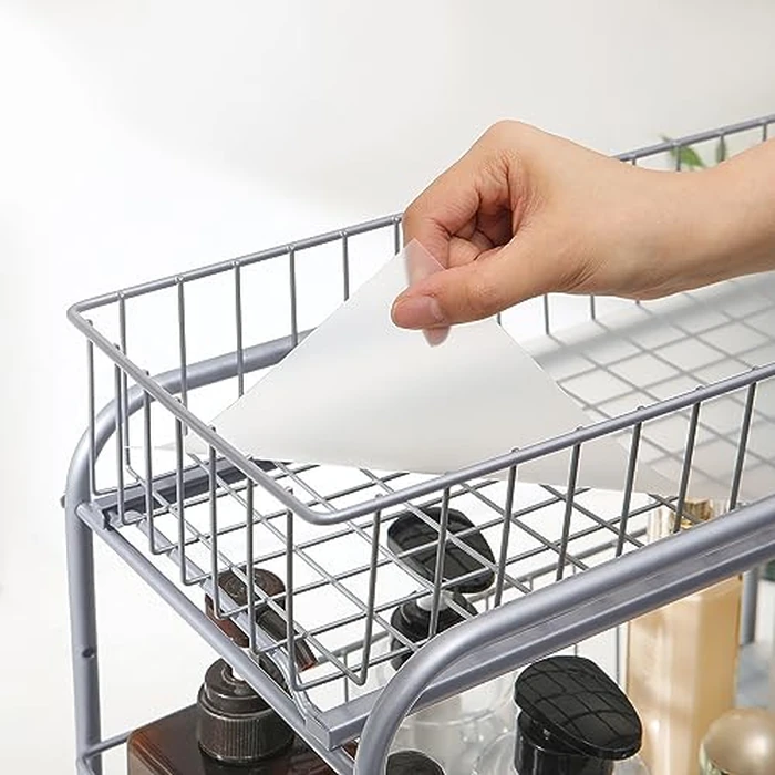 SONGMICS Pull Out Cabinet Organizer with Storage Basket Drawers, for Kitchen, Bathroom, Steel, Silver UKCS017E01 by SONGMICS - Image 9