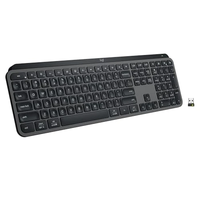 Logitech MX Keys S Wireless Keyboard, Low Profile, Fluid Precise Quiet Typing, Programmable Keys, Backlighting, Bluetooth, USB C Rechargeable, for Windows PC, Linux, Chrome, Mac - Graphite by Logitech - Used - Acceptable condition