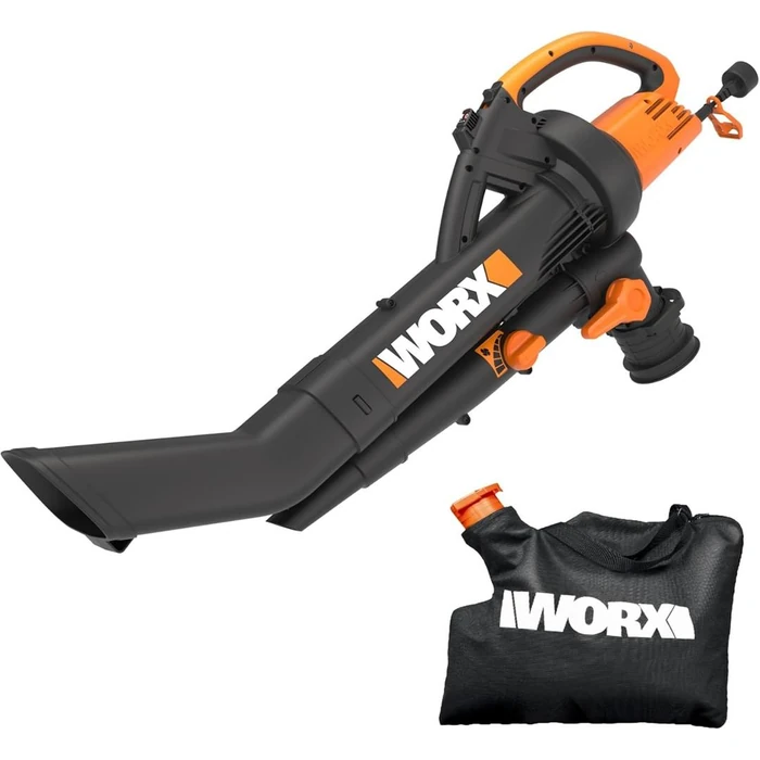 Worx WG505 Trivac 12 Amp 3-in-1 Leaf Blower - Black/Orange by Worx - Image 1