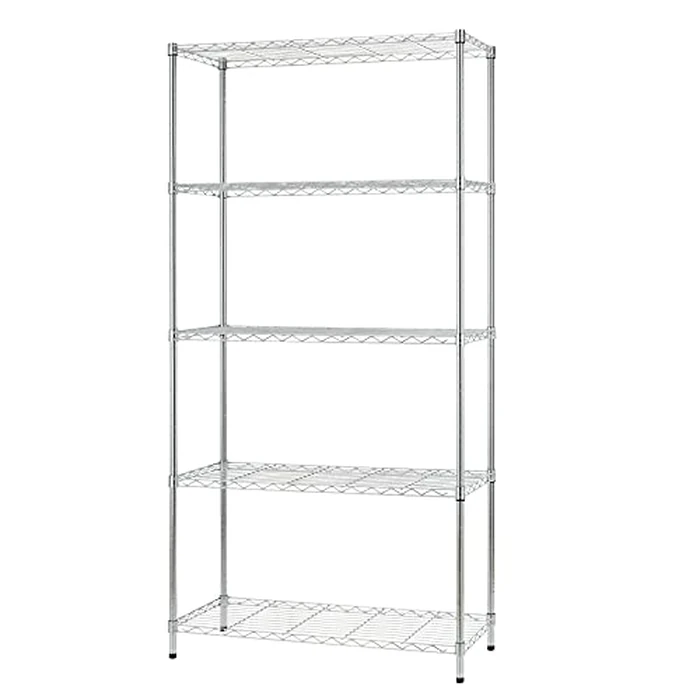 FDW 14" Dx36" Wx72" H Wire Shelving Unit Metal Shelf with 5 Tier Adjustable Layer Rack Commercial Strong Steel for Restaurant Garage Pantry Kitchen，Chrome by FDW - Used - Very Good condition - US$45.89
