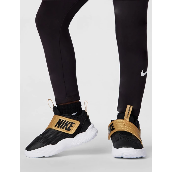 Nike Baby/Toddler Team Hustle D Basketball Shoes, Black/Black-Metallic Gold-White, 9C by Nike - Image 2