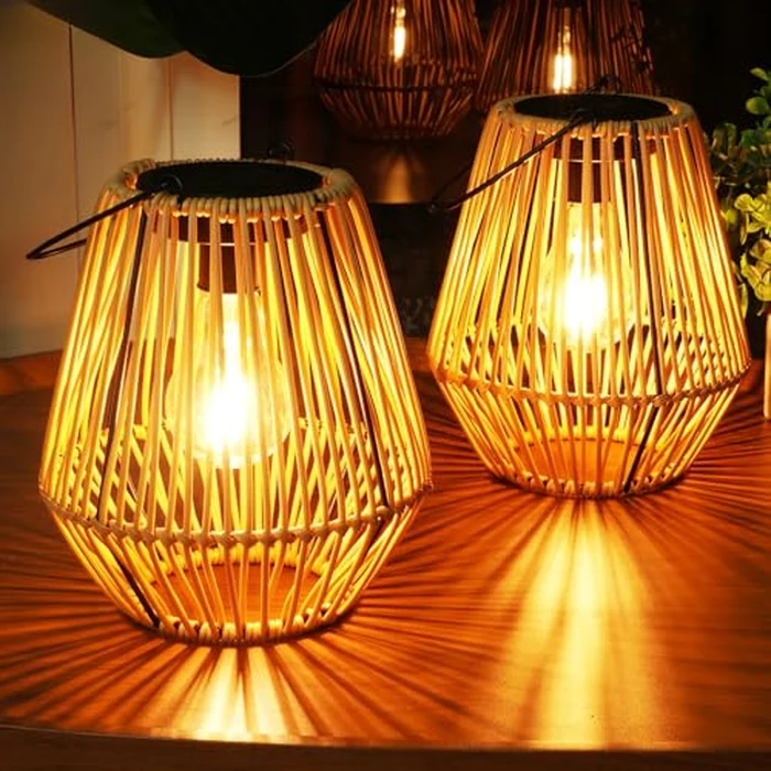 Homemory Solar Lanterns Outdoor Waterproof Hanging Lights, Outside Solar Lamp Decorative for Garden, Yard, Patio, Porch, Trees, Lawn, Pathway, Table (2) by Homemory - Used - Acceptable condition