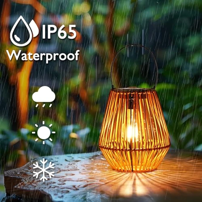 Homemory Solar Lanterns Outdoor Waterproof Hanging Lights, Outside Solar Lamp Decorative for Garden, Yard, Patio, Porch, Trees, Lawn, Pathway, Table (2) by Homemory - Image 2