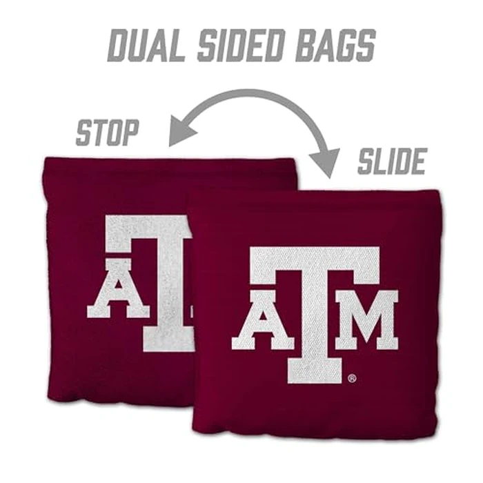 YouTheFan Officially-Licensed NCAA Texas A&M Aggies Set of 8 Cornhole Bags - All Weather Dual Sided Slide & Stop - Regulation Size with Carry case by YouTheFan - Image 2