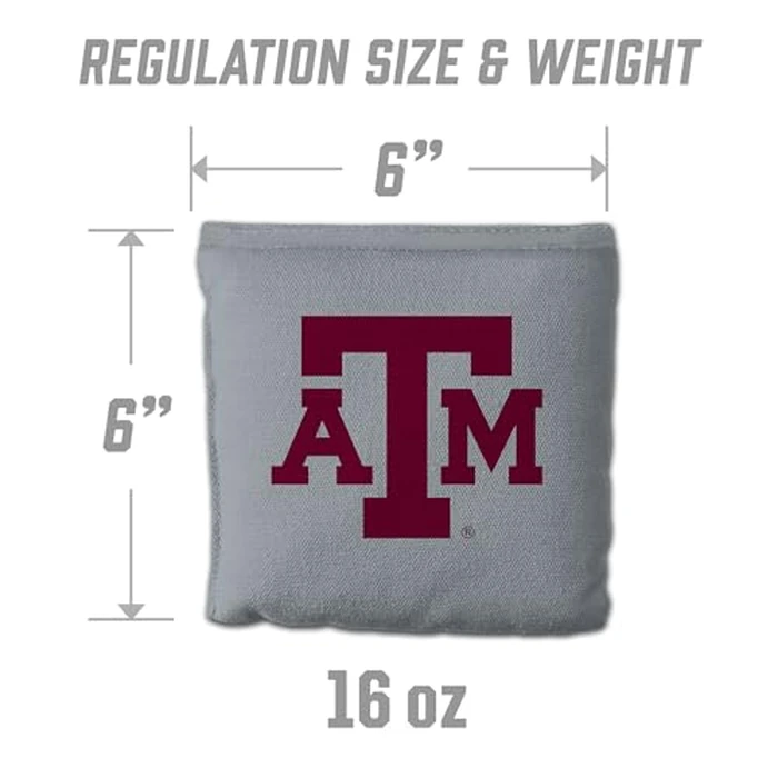 YouTheFan Officially-Licensed NCAA Texas A&M Aggies Set of 8 Cornhole Bags - All Weather Dual Sided Slide & Stop - Regulation Size with Carry case by YouTheFan - Image 3