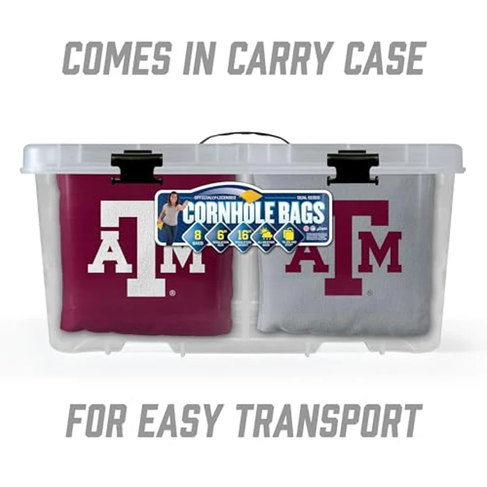 YouTheFan Officially-Licensed NCAA Texas A&M Aggies Set of 8 Cornhole Bags - All Weather Dual Sided Slide & Stop - Regulation Size with Carry case by YouTheFan - Image 6