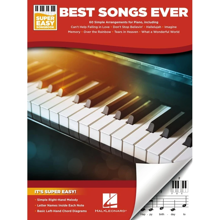 Best Songs Ever Super Easy Piano Songbook | Easy Piano Sheet Music for Beginners and Adults | 60 Classic Songs with Lyrics and Simple Arrangements | Keyboard Music Book for Practice and Performance by Hal Leonard - Used - Acceptable condition - CA$17.32