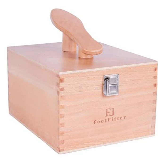 FootFitter Beech Wood Valet Box, Premium Shoe Shine Organizer with Classic Storage for Polish, Brushes, Cloths & Tools (Shoe Care Tools Not Included) by FootFitter - Image 1