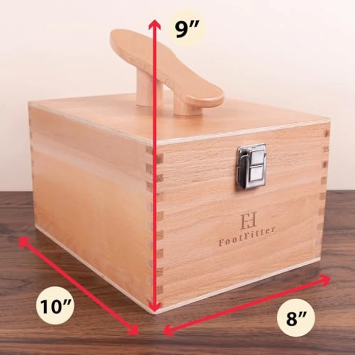 FootFitter Beech Wood Valet Box, Premium Shoe Shine Organizer with Classic Storage for Polish, Brushes, Cloths & Tools (Shoe Care Tools Not Included) by FootFitter - Image 2