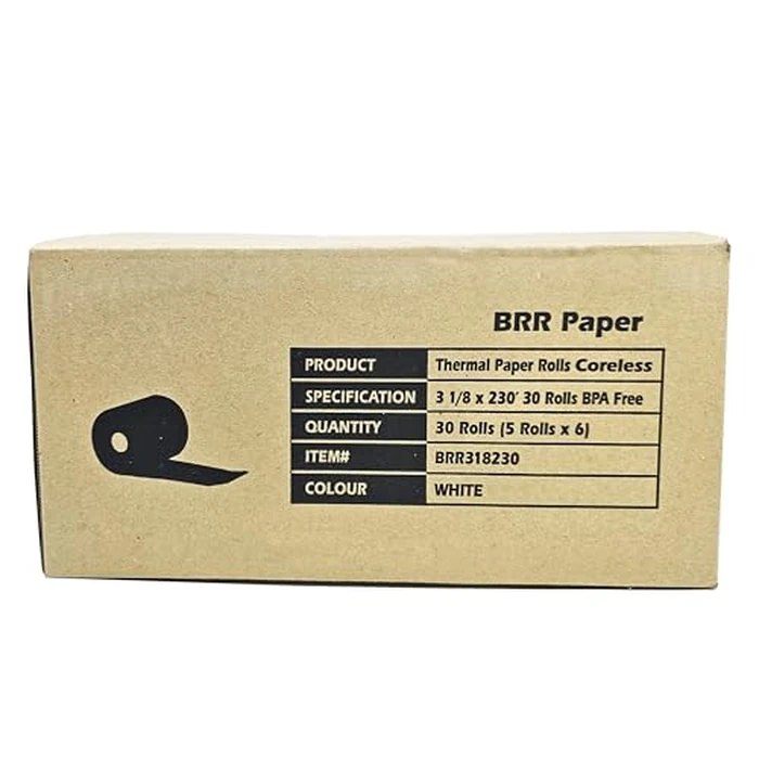 (30 Coreless Rolls - 50 GSM) 3 1/8 x 230 Thermal Paper Receipt Rolls fits all Clover POS Cash Register Printers for TSP500 TSP600 TSP 700 TSP2000 CT S300 from BuyRegisterRolls by BuyRegisterRolls - Image 3