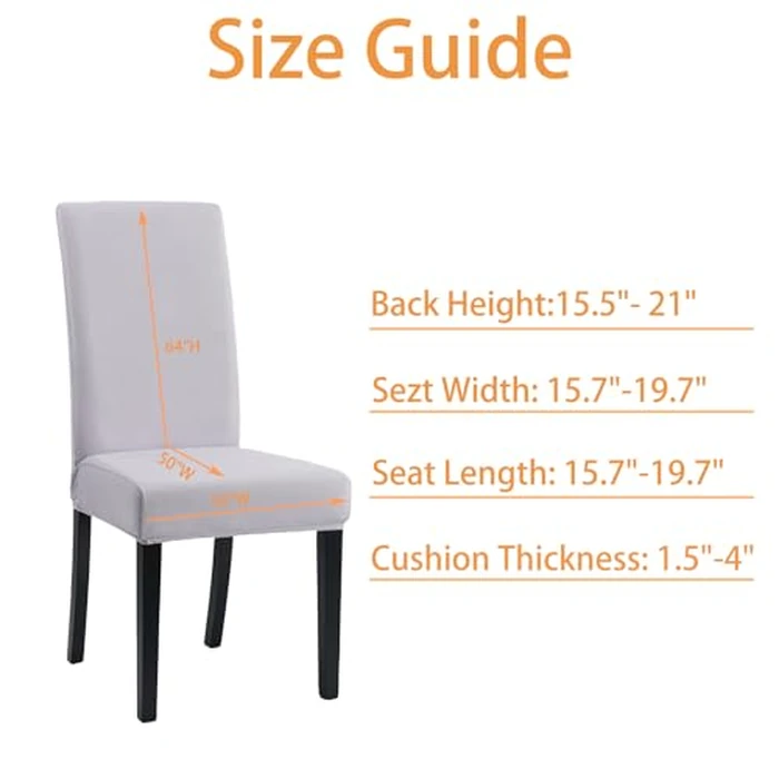 TRLYC Dining Chair Cover - High Stretch Removable Washable Chair Seat Protector Slipcovers for Dining Room Kitchen Home Party Hotel Wedding (Pack of 4, Charcoal Gray) by TRLYC - Image 2