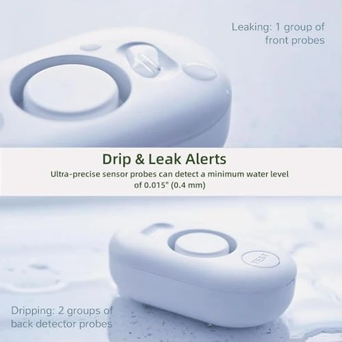 5 Pack Water Leak Detectors for Home, 100dB Water Sensor Alarm for Basement,Flood Leakage Detection Devices for Pipe/Drain/Sink/Faucet Drip Alert,Floor Flooding in Bathroom/Kitchen/Toilet/Laundry Room by METAK - Image 2