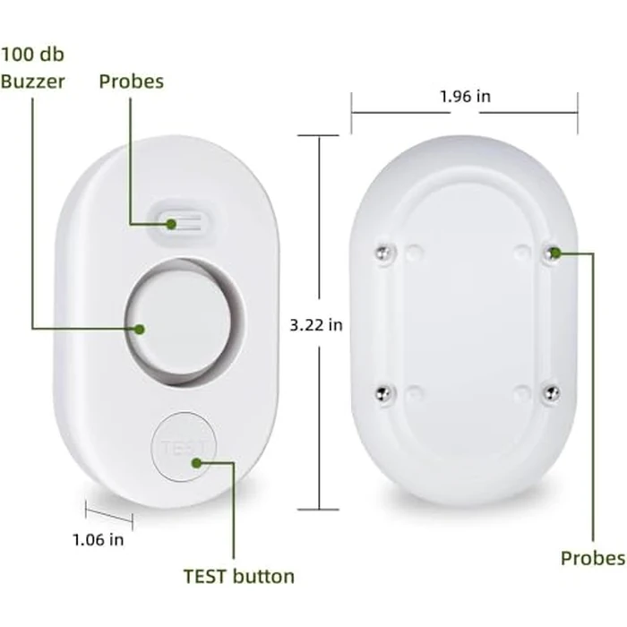 5 Pack Water Leak Detectors for Home, 100dB Water Sensor Alarm for Basement,Flood Leakage Detection Devices for Pipe/Drain/Sink/Faucet Drip Alert,Floor Flooding in Bathroom/Kitchen/Toilet/Laundry Room by METAK - Image 5