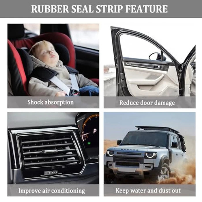 52.5Ft Car Door Seal,Thickened Rubber Automotive Weather Stripping for Hoods,Trunks,Windows,Universal Soundproof Car Weather Stripping Car Accessories for Most Car,Truck,SUV (52.5Ft) by Stacool - Image 3