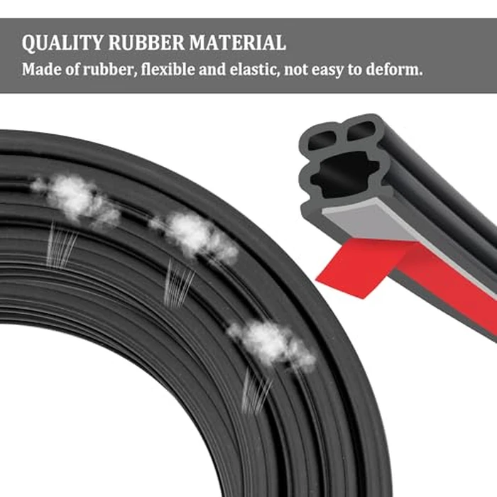 52.5Ft Car Door Seal,Thickened Rubber Automotive Weather Stripping for Hoods,Trunks,Windows,Universal Soundproof Car Weather Stripping Car Accessories for Most Car,Truck,SUV (52.5Ft) by Stacool - Image 4