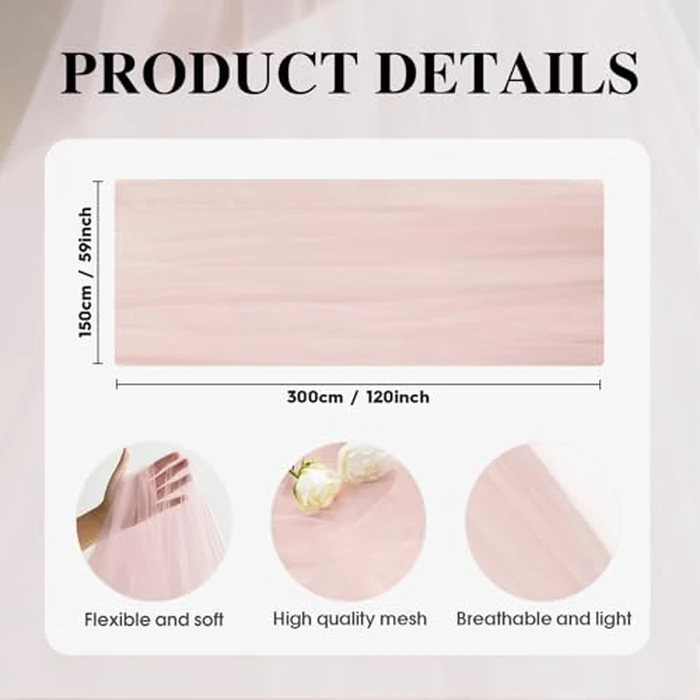Artoid Mode 3PCS Dusty Rose Gauze Table Runner 120 Inch 10FT, Seasonal Sheer Chiffon Cheesecloth Kitchen Dining Holiday Birthday Table Decor for Home Party by Artoid Mode - Image 7