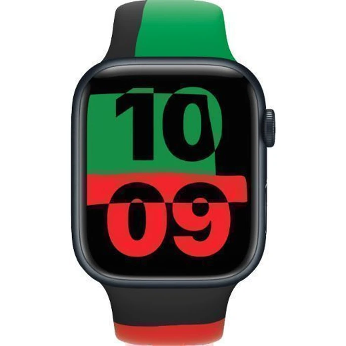 Apple Watch Series 9 (Cellular + GPS) - 64GB - 45mm - Midnight Aluminum Case with Black Unity Rubber Sport Band - One Size by Apple - Image 1