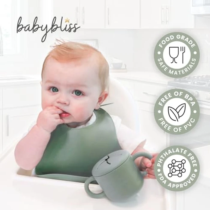 Baby Bliss 2 Pack Toddler Snack Container, Canadian Mom Owned, Snack Cups Toddler No Spill, Silicone Baby Snack Cup, Toddler Travel Essentials, Snack Containers for Kids, BPA Free (Sage/Dusty Teal) by Baby Bliss - Image 3