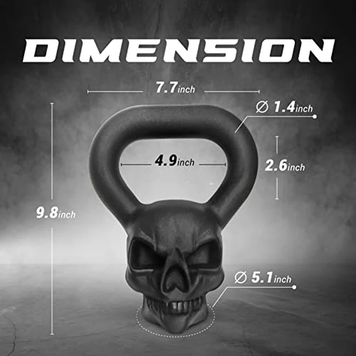 Yes4All Skull Kettlebell/Solid Cast Iron Kettlebell for Strength Training, Core Power, Flexibility At Home Gym, Indoors, Outdoors by Yes4All - Image 2