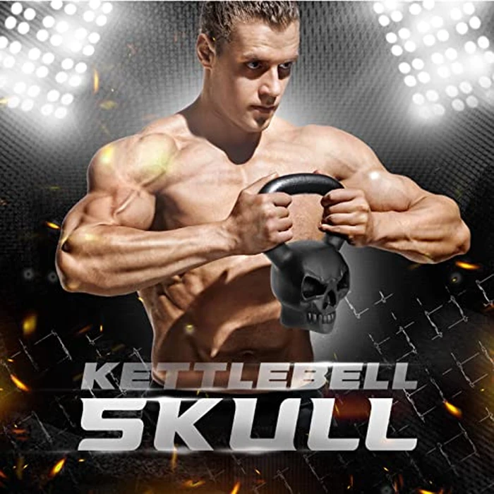 Yes4All Skull Kettlebell/Solid Cast Iron Kettlebell for Strength Training, Core Power, Flexibility At Home Gym, Indoors, Outdoors by Yes4All - Image 4