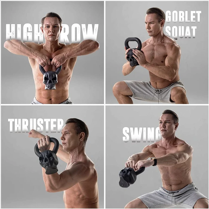 Yes4All Skull Kettlebell/Solid Cast Iron Kettlebell for Strength Training, Core Power, Flexibility At Home Gym, Indoors, Outdoors by Yes4All - Image 5