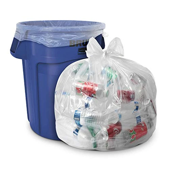 Aluf Plastics 33 Gallon Clear Trash Bags - (Huge 100 Pack) - 33' x 39' - 1.5 MIL (Equivalent) - CSR SERIES - Heavy Duty Industrial Liners Clear Garbage Bags for Recycling, Contractors, Storage by Aluf Plastics - Used - Like New condition - CA$21.95