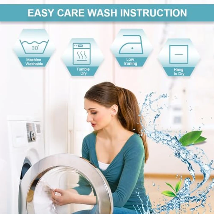 RYB HOME Semi Sheer Curtains 102 inches Long, Back Tab Light Filtering Half Privacy Window Curtains & Drapes for Bedroom Living Room, Beige, W 52 x L 102 inches, 2 Panels Set by RYB HOME - Image 7